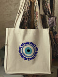 evil eyes — large tote bag