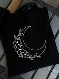 moon - black tote bag