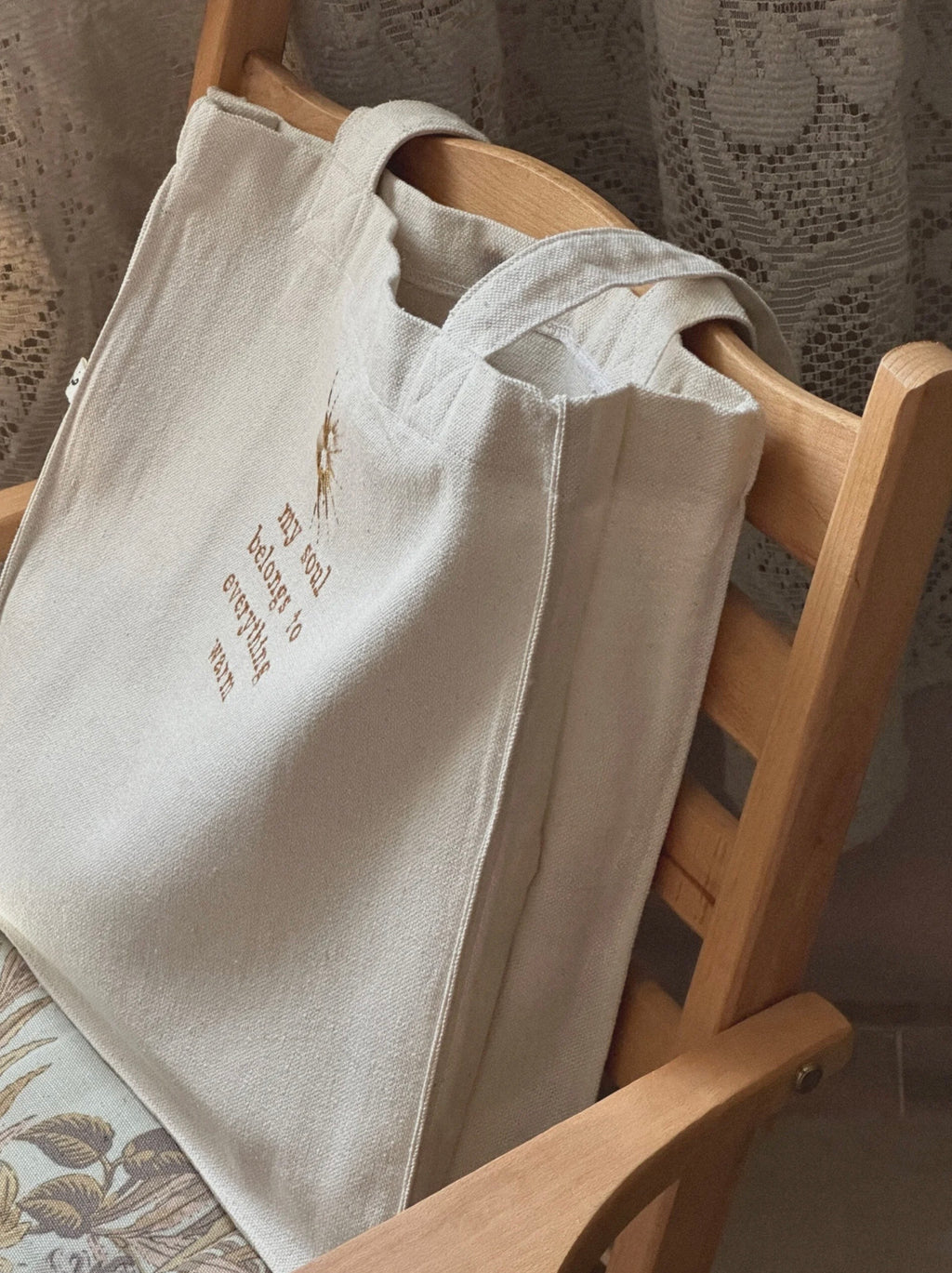 Sun bag- large embroidery tote bag