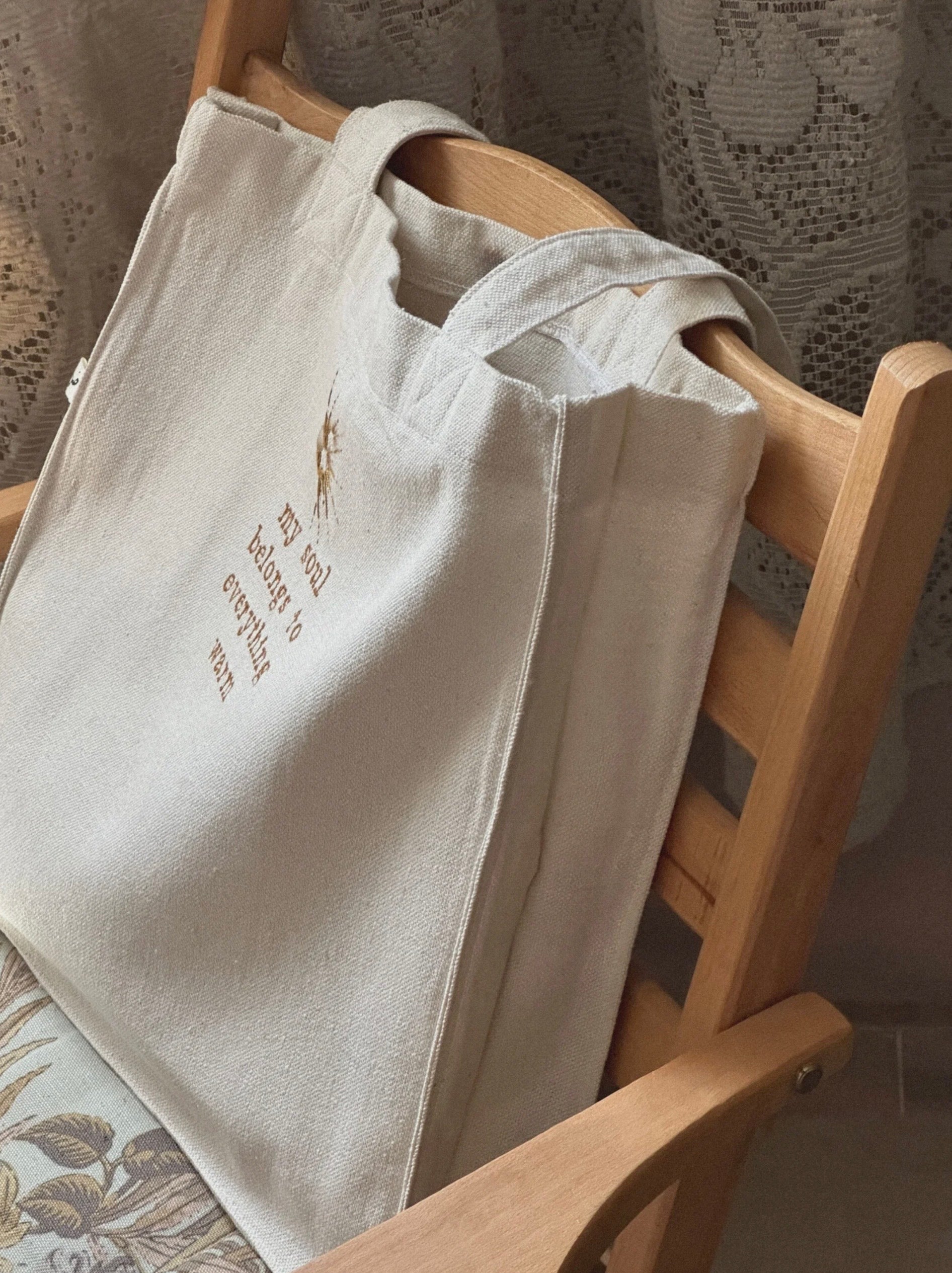 Sun bag- large embroidery tote bag