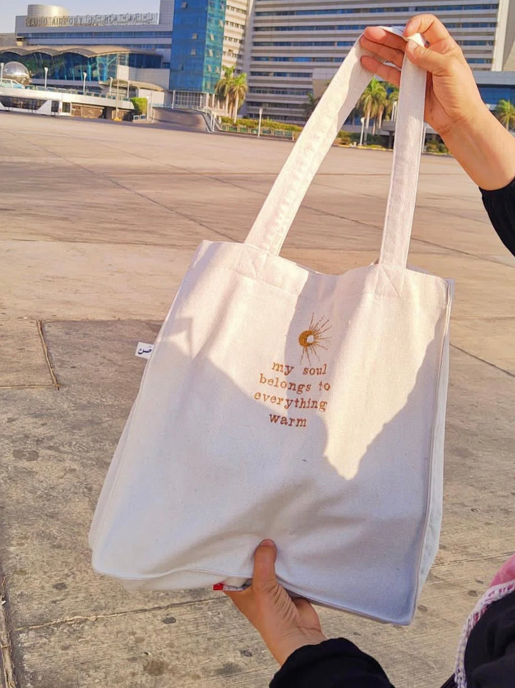 Sun bag- large embroidery tote bag