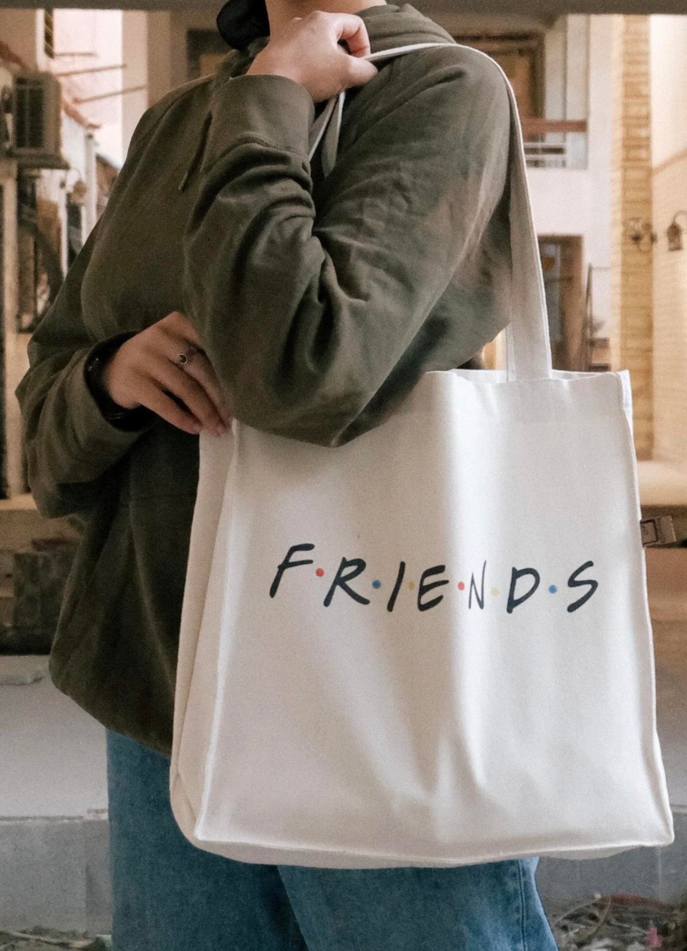 friends show- large tote bag