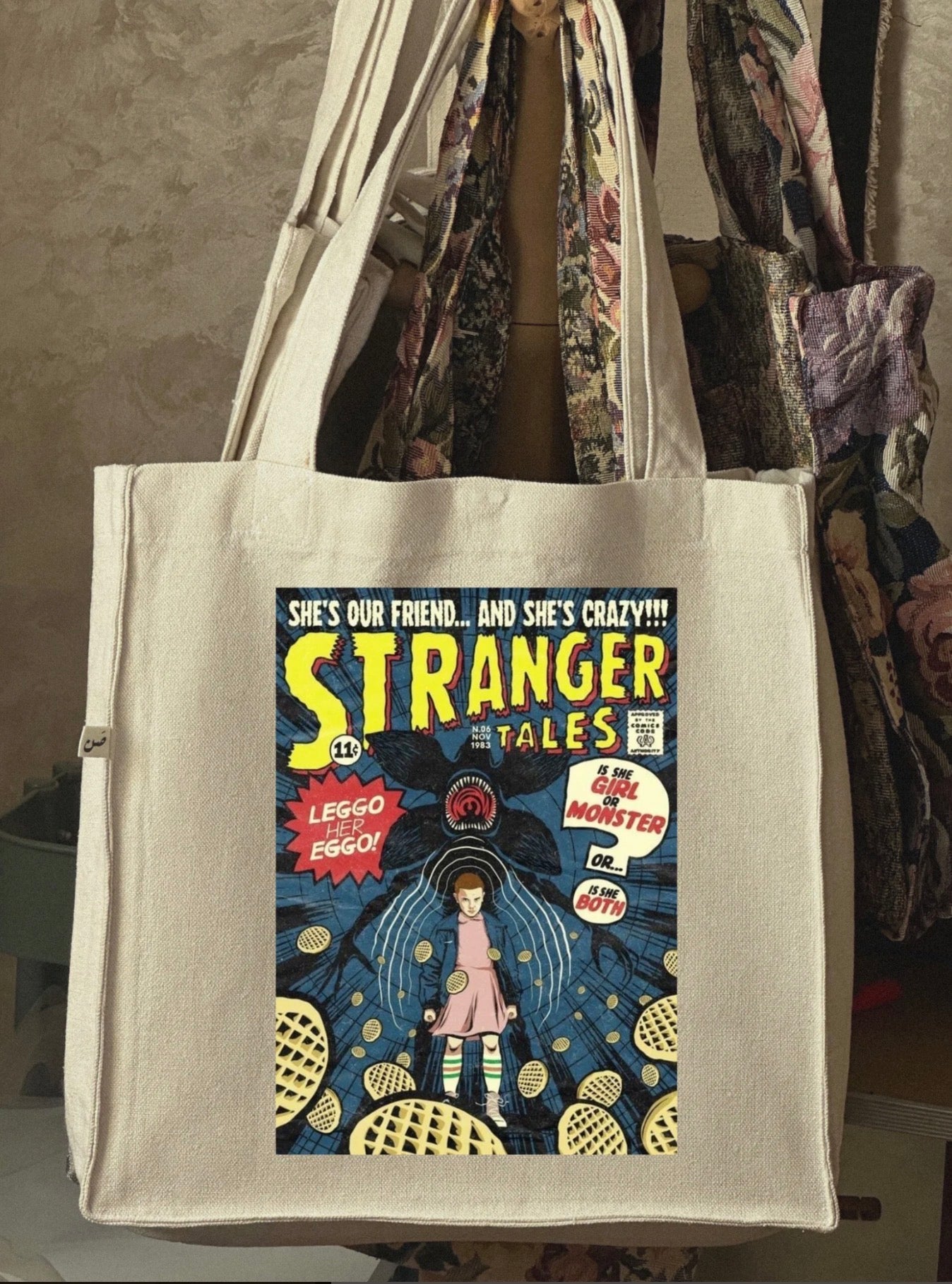 stranger things - large tote bag