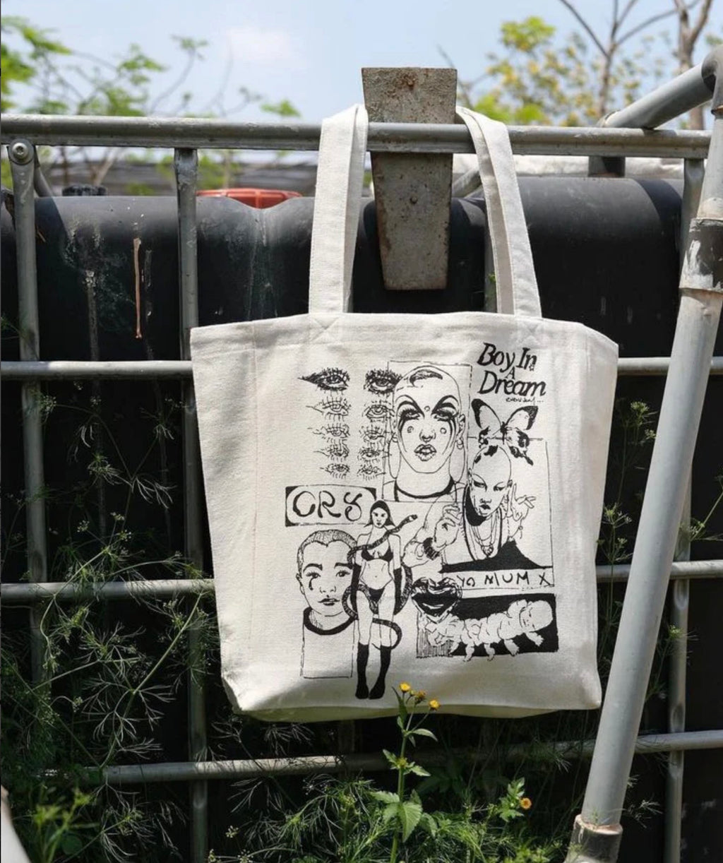 Cry - large off white tote bag