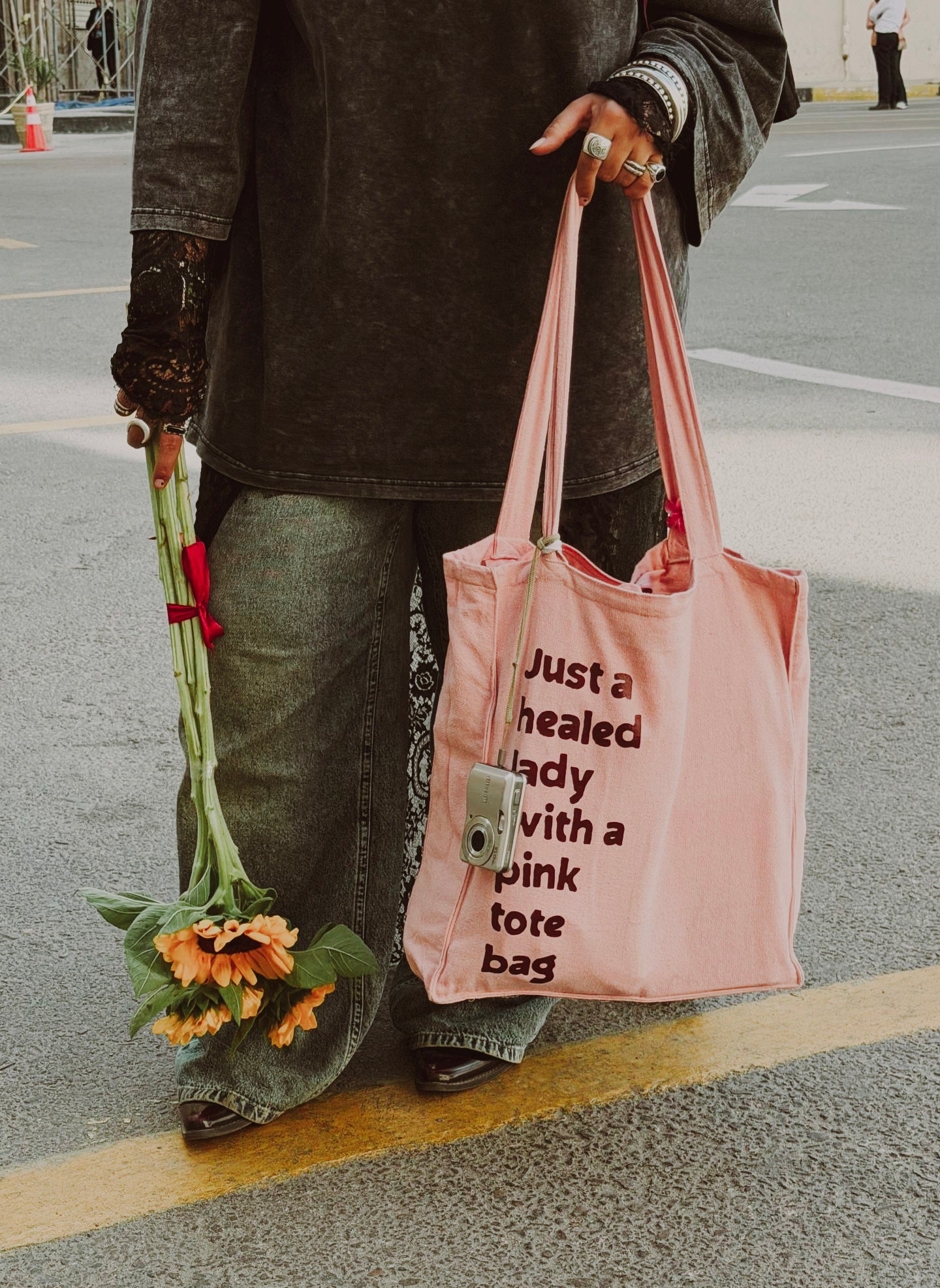 Healed-ish ✨ - Large Pink Tote bag