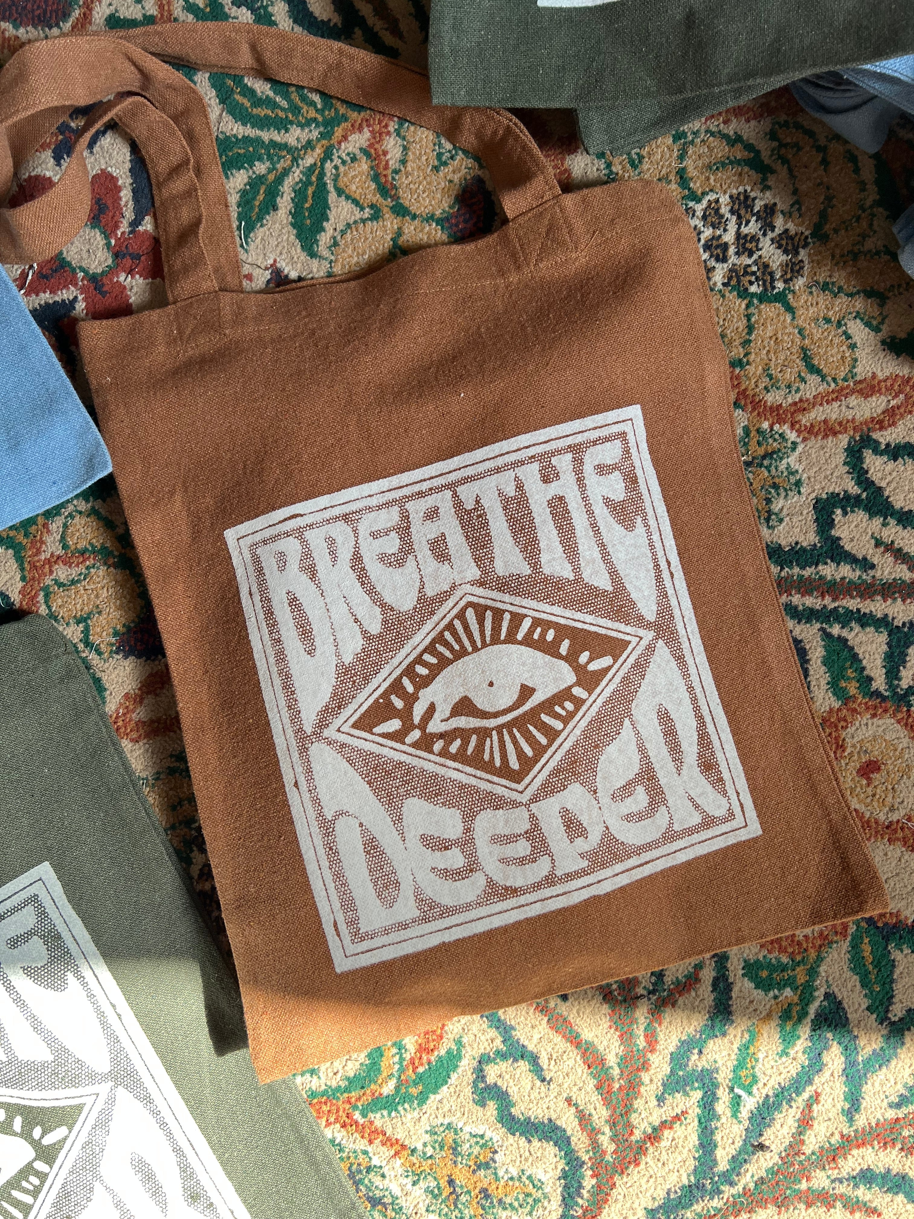 Breathe Deeper - medium tote bag