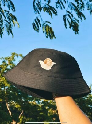 IMG_0657 angel - black bucket hat