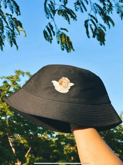 IMG_0657 angel - black bucket hat