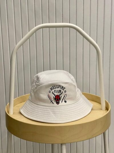 hellfire ~stranger things - white bucket hat