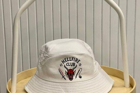 hellfire ~stranger things - white bucket hat