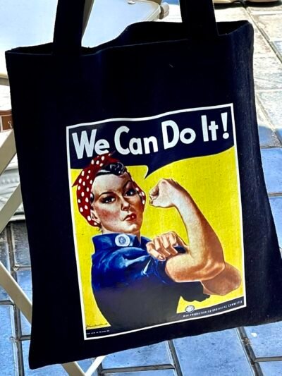 We can do it- medium black tote bag