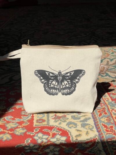 butterfly - harry styles off white pouch