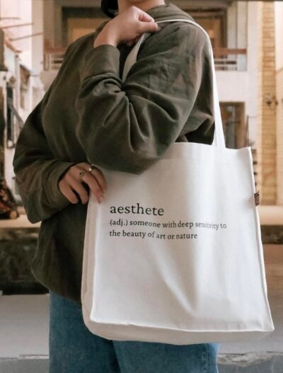 aesthete- large off white tote bag