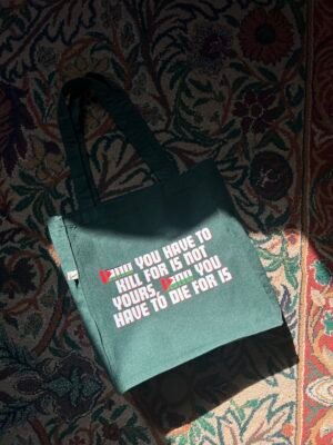 Free Palestine - oil green large tote bag