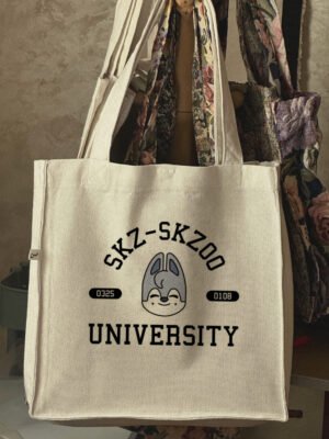 skz - bts large off white tote bag
