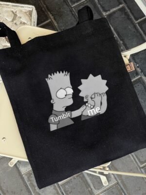 tumblr- medium black tote bag