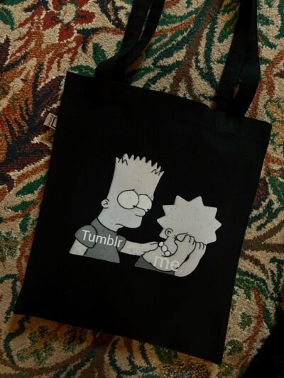 tumblr- medium black tote bag