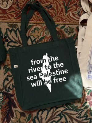 Palestine will be free - large oil green tote bag
