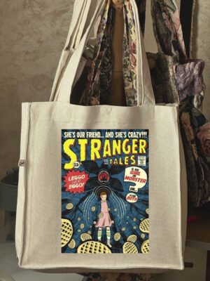 56CA9F32-656F-4326-B32C-83DF4EA19276 stranger things - large off white tote bag