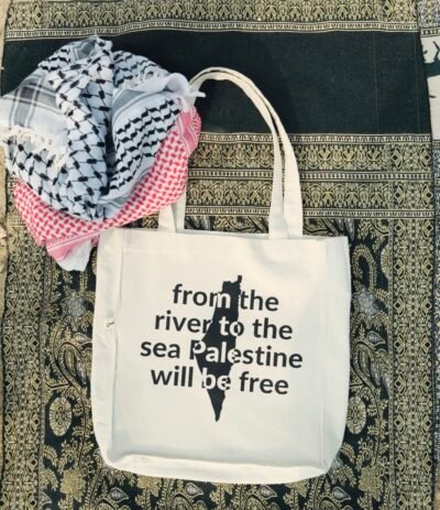 95CF0083-C190-4BF8-8E4A-B306449D0CFB palestine will be free tote bag - large off white