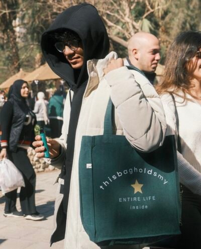 everything bag - large oil green tote bag