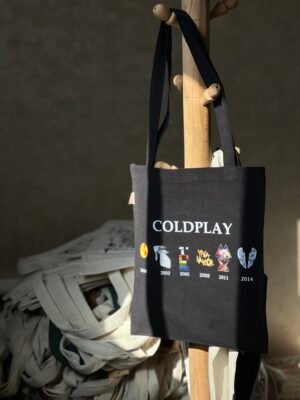 coldplay - medium black tote bag