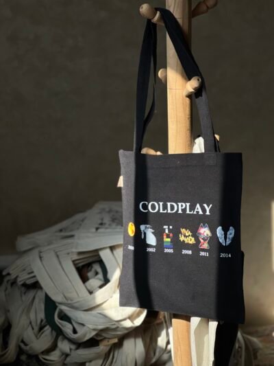 coldplay - medium black tote bag