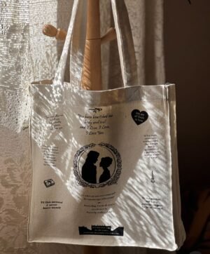 pride and prejudice- large off white tote bag