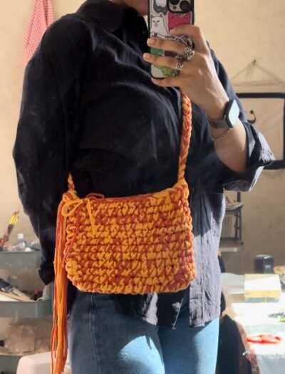 sunrise- crochet cross bag