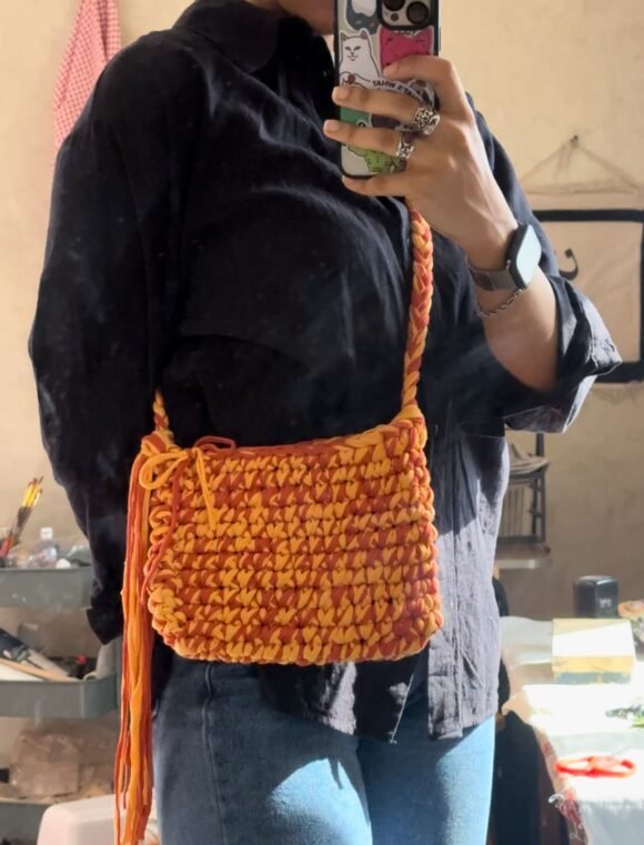 sunrise- crochet cross bag - Image 2