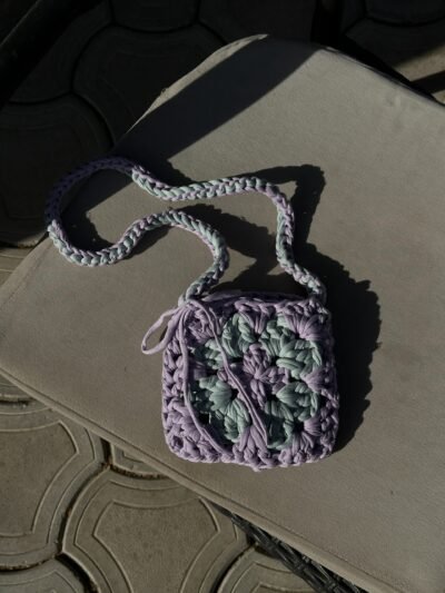 lavender - crochet cross bag