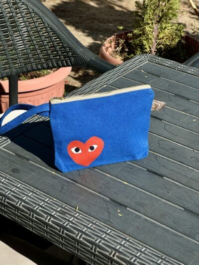 heart - blue pouch