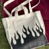 flames- large off white tote bag - Image 3