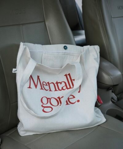 Screenshot Mentally gone - large off white tote bag