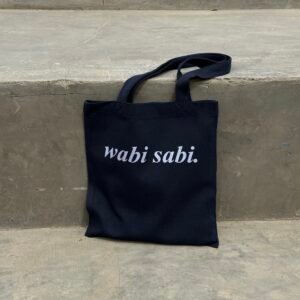 wabi sabi - navy blue tote bag