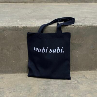 wabi sabi - navy blue tote bag