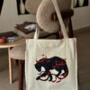overthining - Large off white Tote bag
