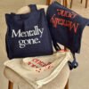 F969FC53-BC18-4A8B-92B7-6DC662147860 Mentally gone - large navy blue tote bag