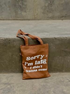 sorry - brown medium tote bag