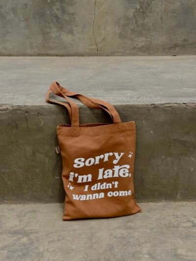sorry - brown medium tote bag