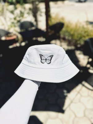Butterfly -white bucket hat